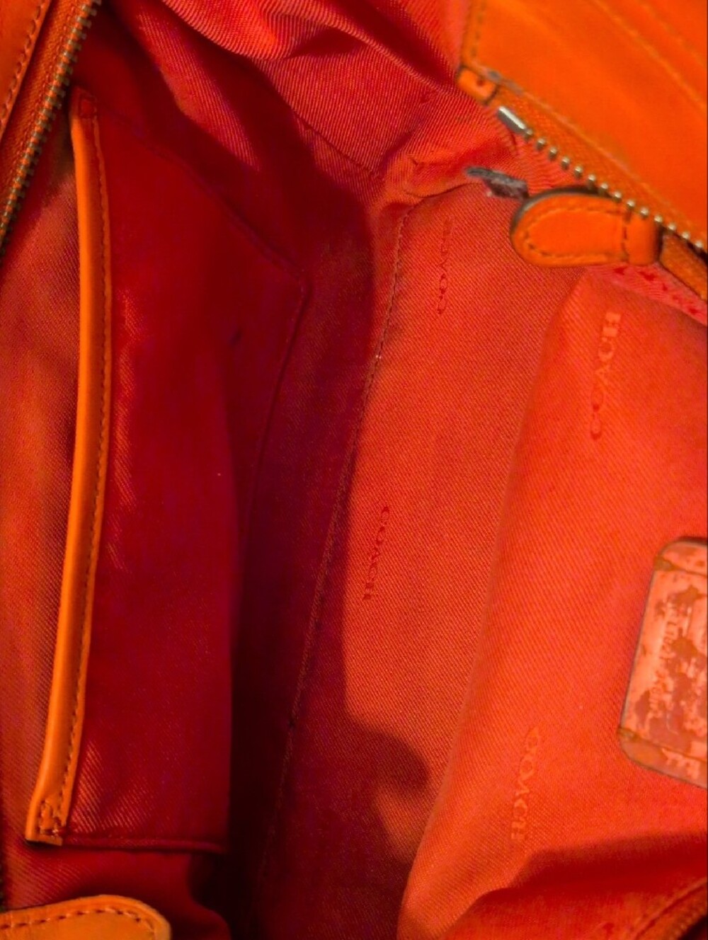 Coach Swagger 27 Pebbled Leather Satchel in Deep Coral L1621-34816 - Picture 12 of 14